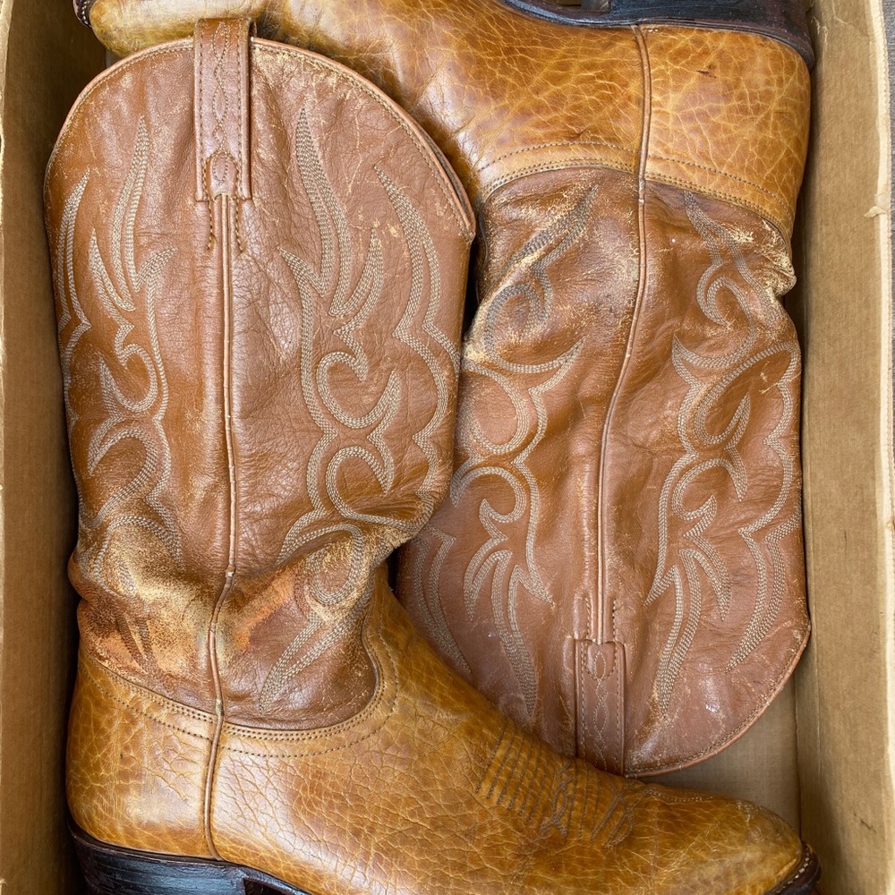 j chisholm cowboy boots vintage men’s